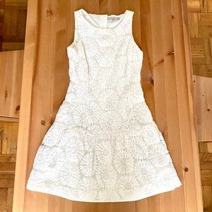 Banana Republic White Embroidered Floral Dress